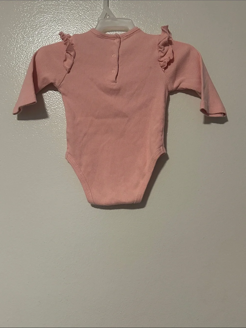 Little Me Pink Ruffle-Shoulder Kitty Bodysuit